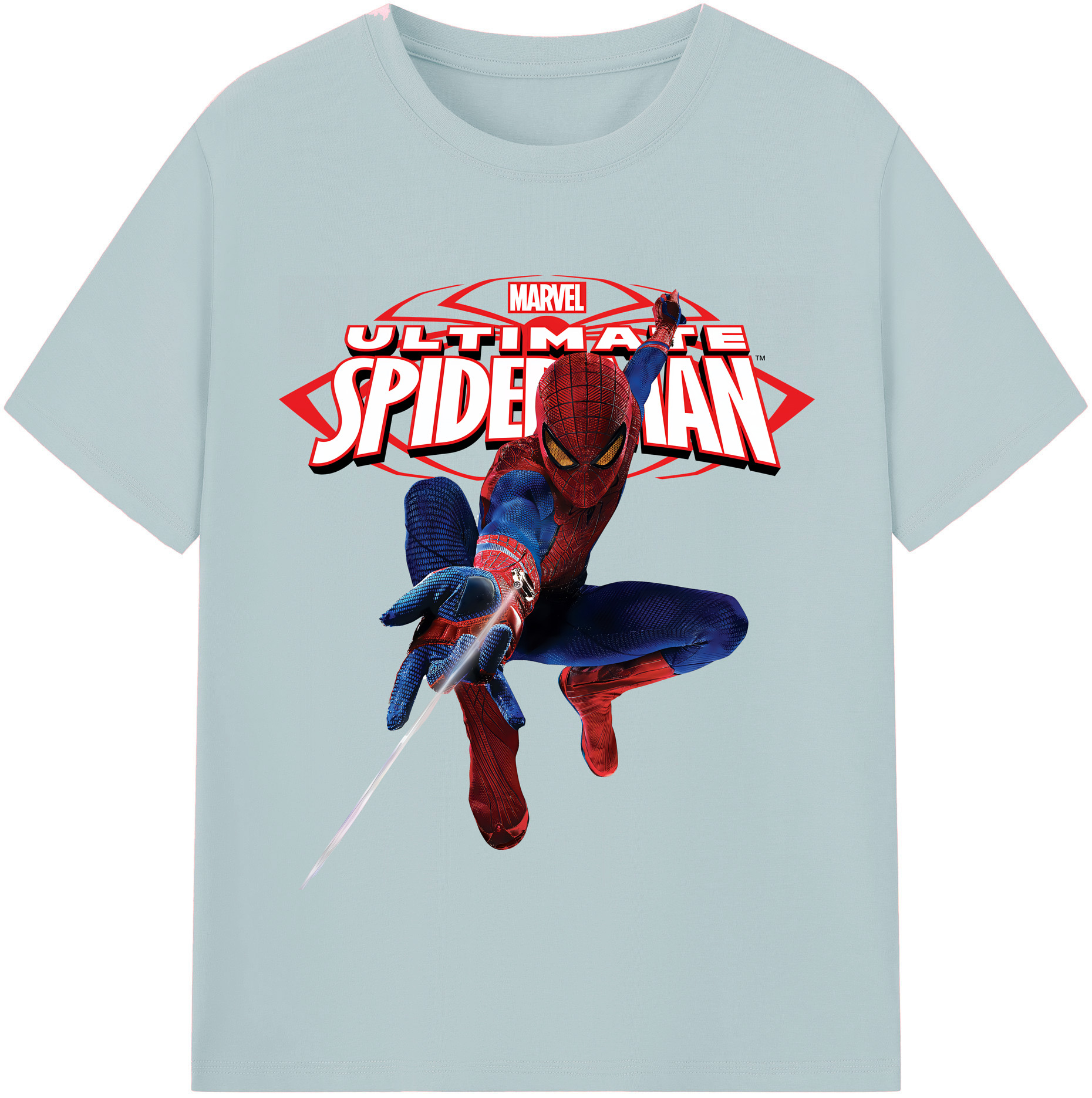 （画像用） Spider Man スパイダーマン 綿100％半袖Tシャツ（フロントプリント）
